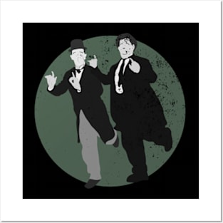 Grunge Urban Laurel and Hardy - Sage Green Posters and Art